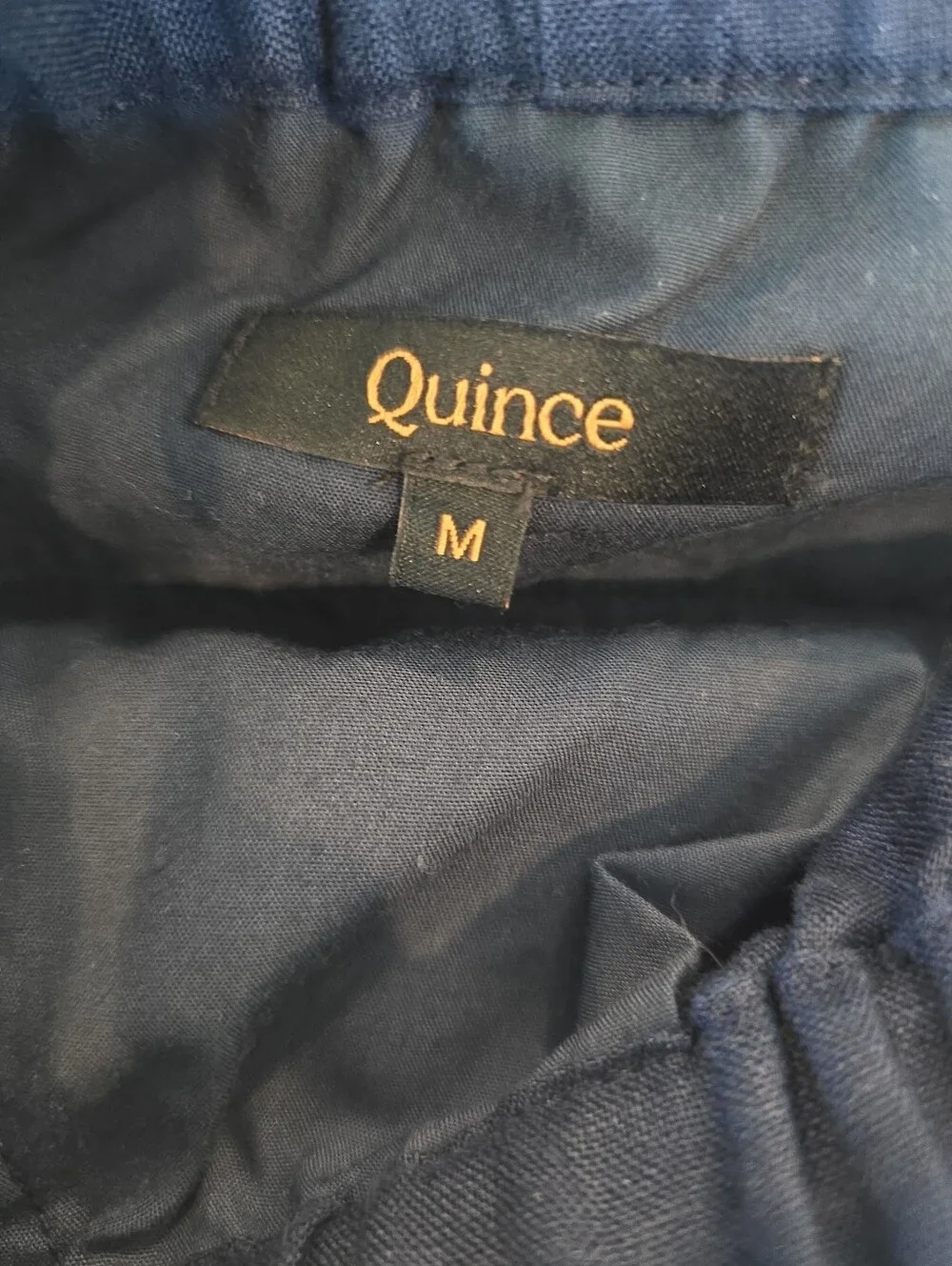 Quince NWOT 100% Linen Pant Size Medium in Navy Drawstring Waist Straight Leg